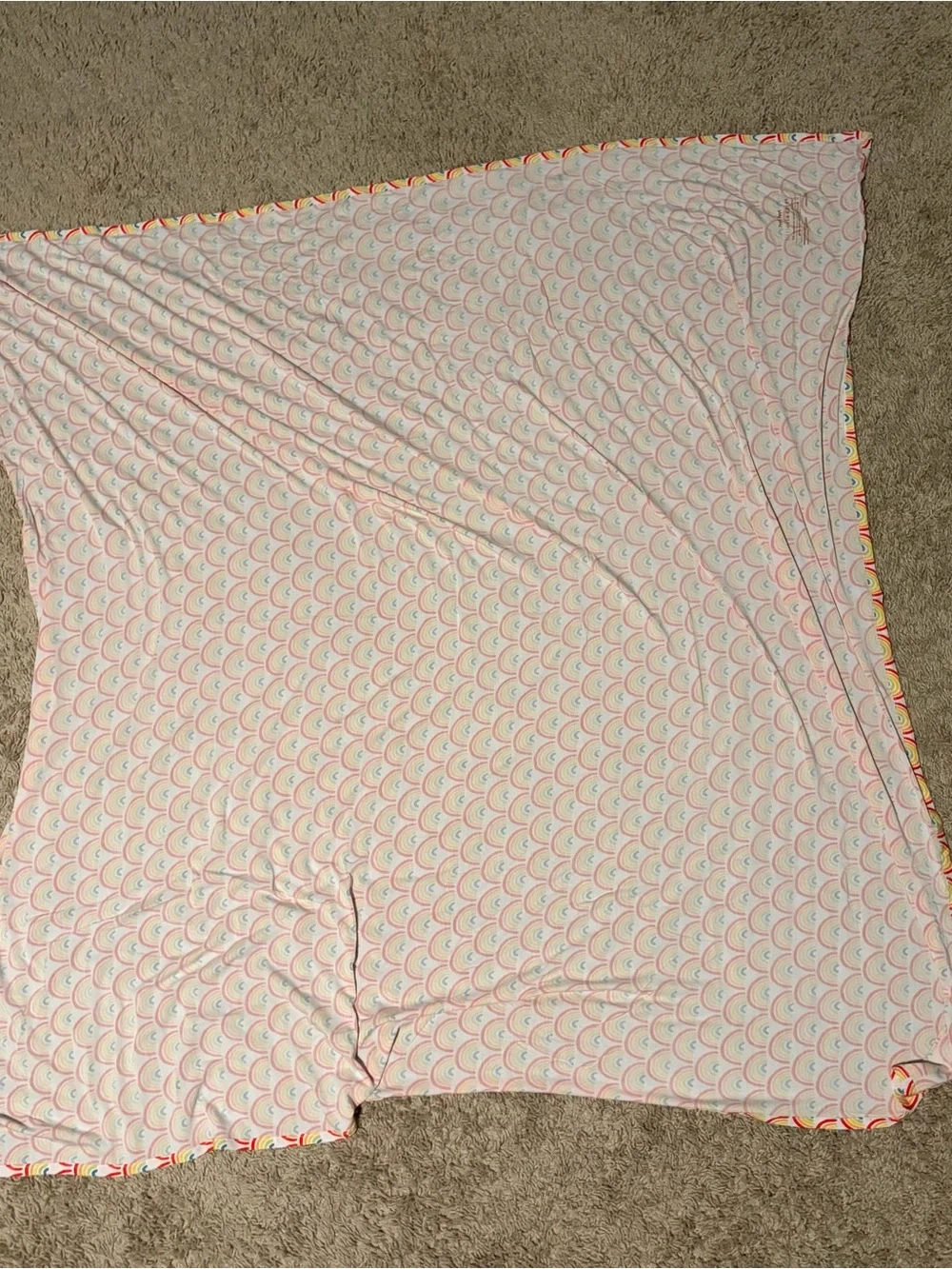 Little Sleepies Rainbow Bamboo Swaddle & Matching Hat Set EUC